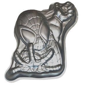 Wilton 2013 Cake Pan Spider-Man Kids Birthday Parties Aluminum Hanging Hole Vtg.